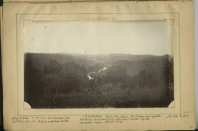 Antietam_from_Fry_sic_House_McClellan_headquarters_looking_between_East_and_West_woods_up_the_Antietam_river_about_NW